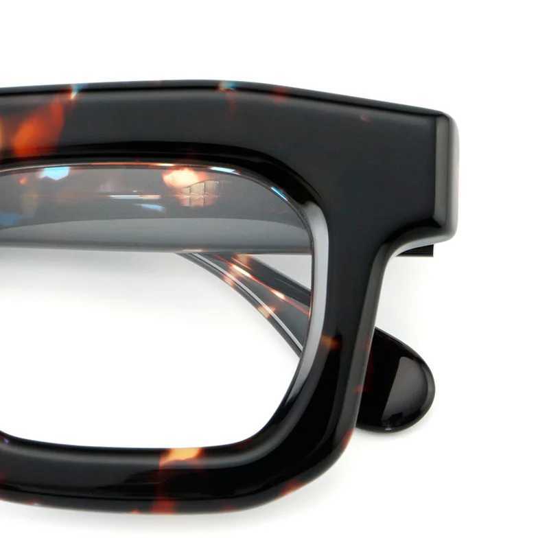 Vintage Acetic Acid Square Glasses Frame for Men Vintage Glasses Frame Luxury Brand Design Optical Glasses Prescription Customization W240906
