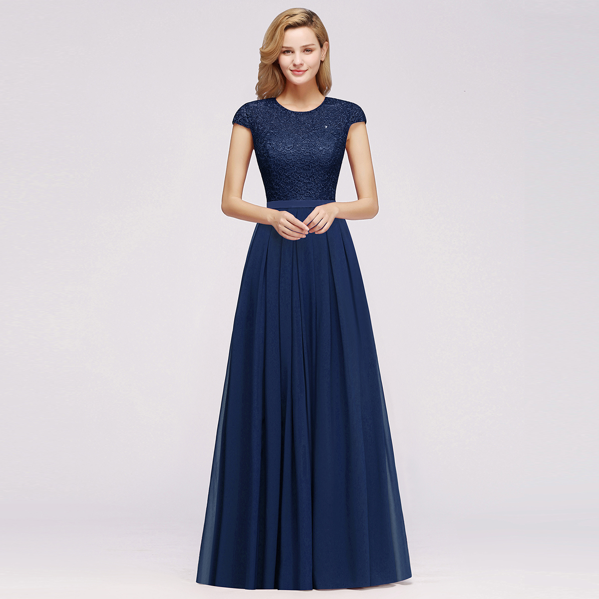 Evening Dresses Elegant A E Jewel Neck Sleeveless Long Maxi Lace Appqulies Chiffon Skirt Prom Party Gowns Bridesmaid Wears Cps1319 ppqulies