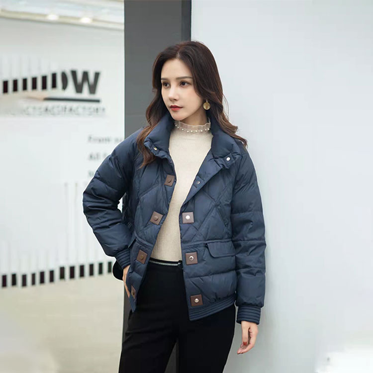 Trendy Designer Winter Down Jacket with White Duck Feather Insulation and Wind Resistance factory direct sale