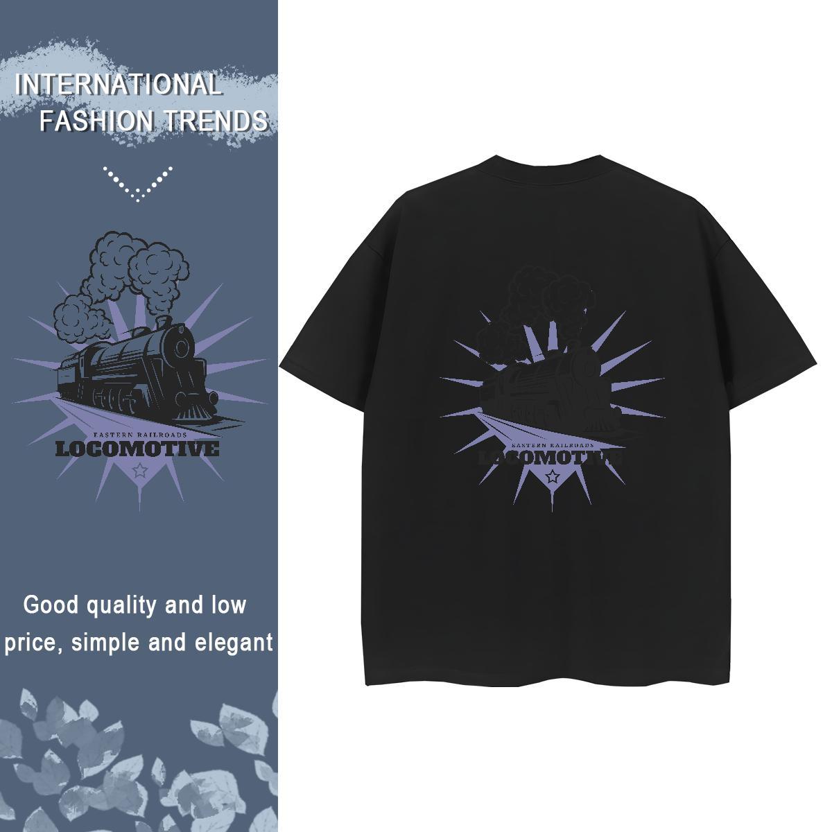 2024 Casual T shirt 230g 100% Cotton Breathable Crew Neck Casual Sport train Tshirt for Man Woman Soft Plus Size Cartoon Tee Shirt