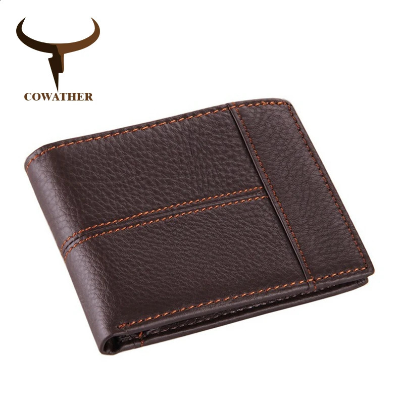COWATHER 100% top quality cow genuine leather men wallets fashion splice purse price carteira mascua original 240904