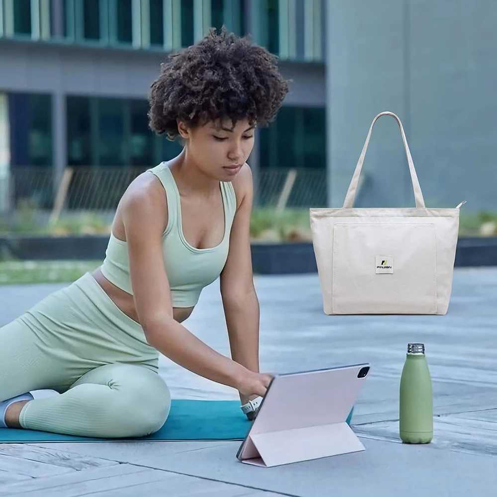 Female yoga bag with yoga mat handbag canvas handbag for Pilates shoulder for travel office beach exercise W240906