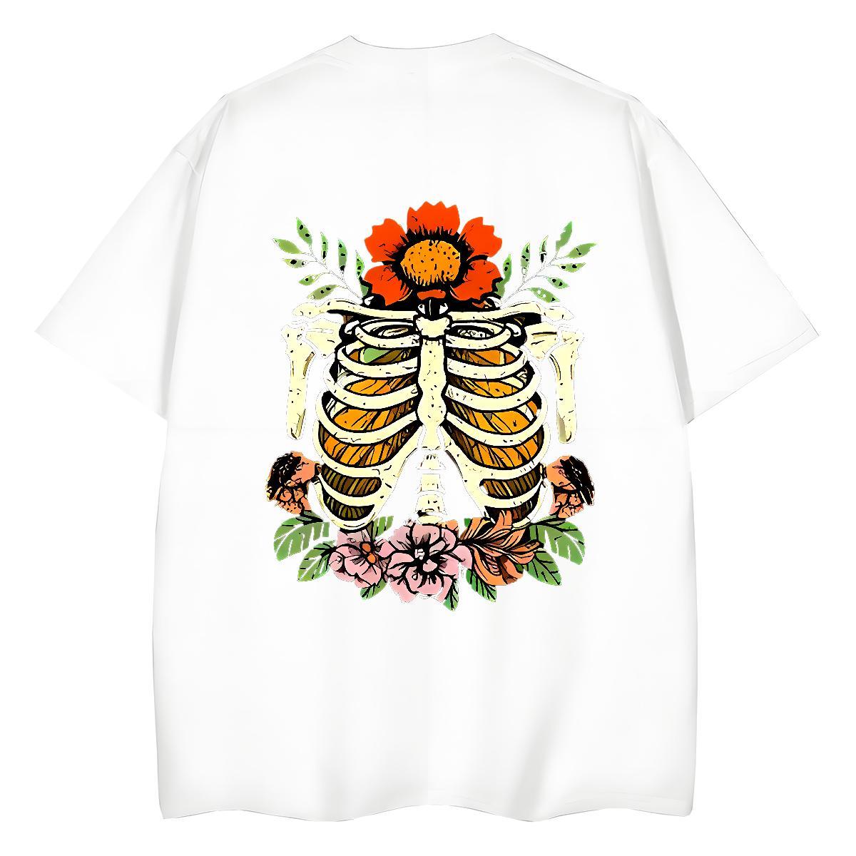 Classic T shirt 230g Pure Cotton Short Sleeve O-Neck Street skull Woman Tshirt 5A Customized Tee Shirt