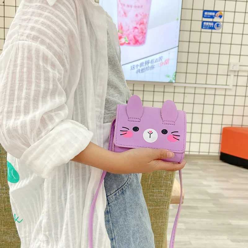 Cute rabbit little girl small crossover bag cartoon mini coin wallet handbag childrens accessories small shoulder bag W240906