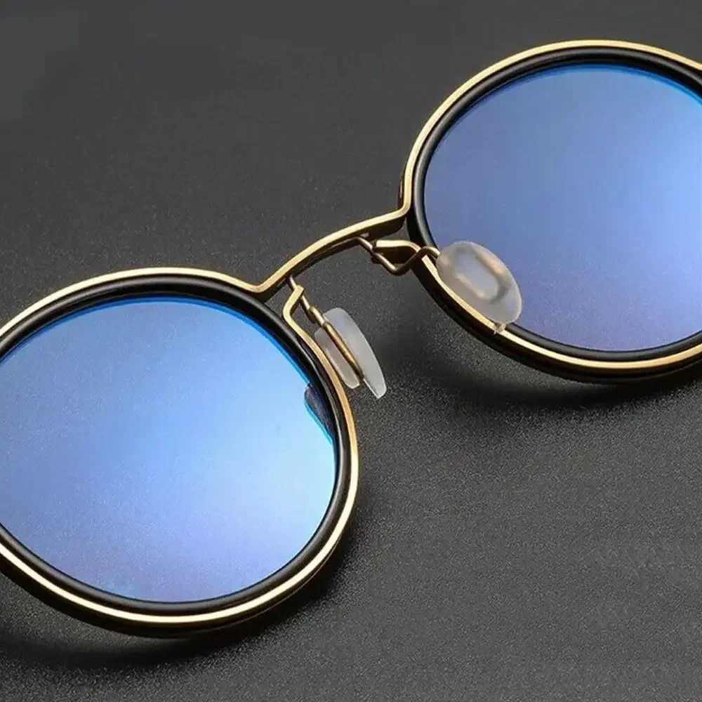 Retro round anti blue light glasses mens office computer goggles metal frame fashionable optics Myopia glasses reading glasses W240906