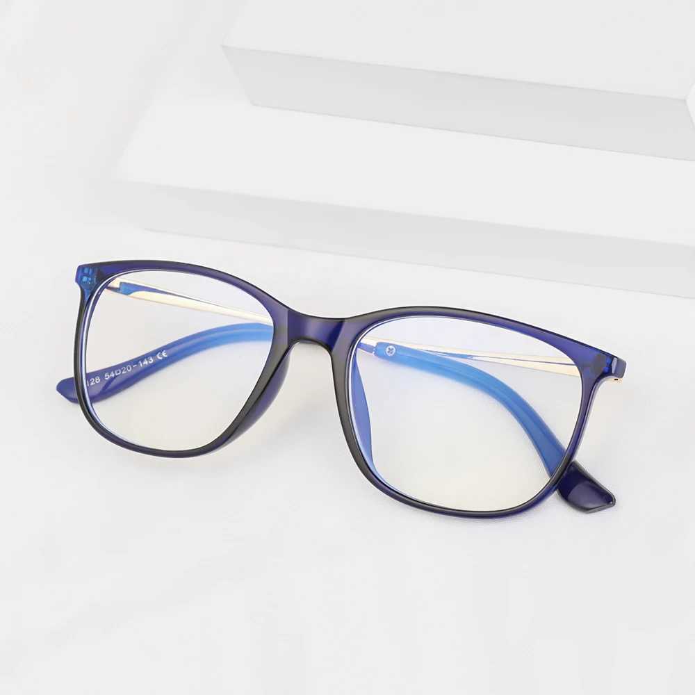 Fashionable anti blue light glasses retro square frame ultra light protective glasses womens computer glasses W240906
