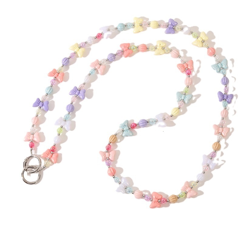 New candy colored acrylic butterfly crossbody case, keychain, pendant, mobile phone lanyard, chain, female