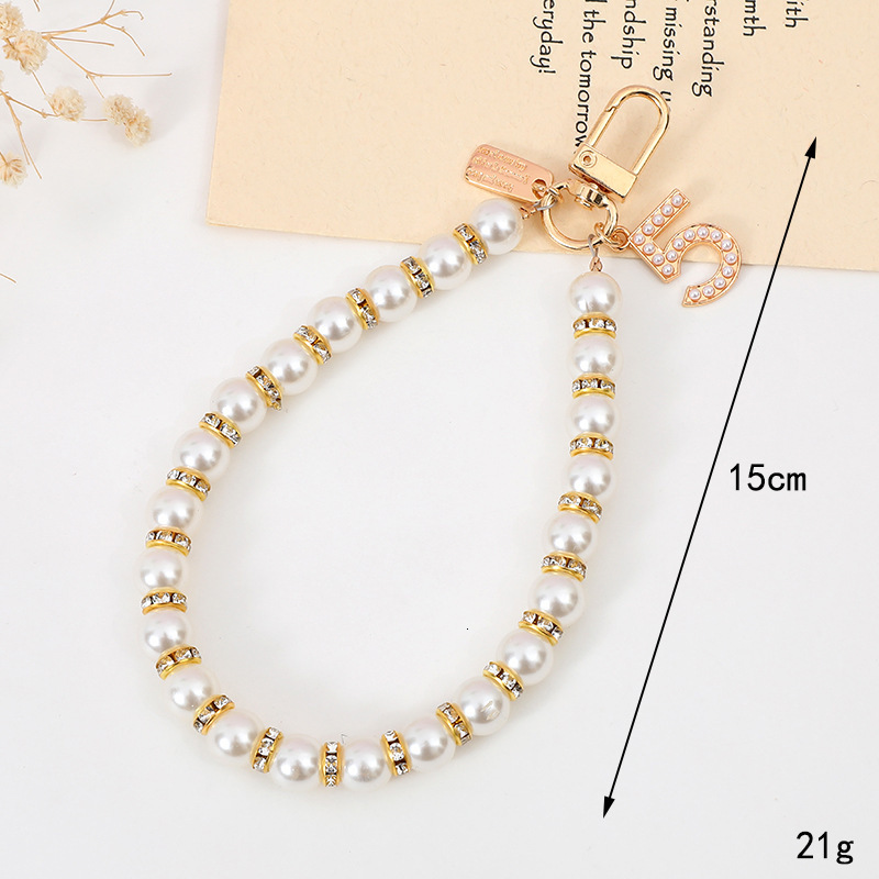 Xiaoxiangfeng Pearl Drill Ring Keychain Pendant Ins Fashionable and Versatile Love Accessories Mobile Phone Rope Hanging Chain