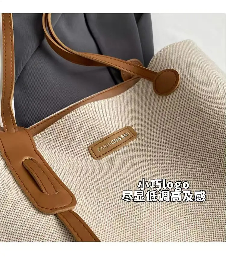 Korean version large capacity lingerie bag for women communication handbag Versatile shoulder bag portable canvas bag 240903