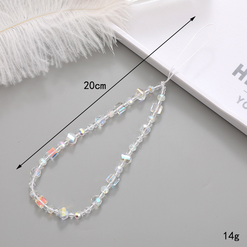 Ins New Crystal Love Chain Bead High Beauty CCD Camera Pendant Phone Hanging Anti Loss Rope