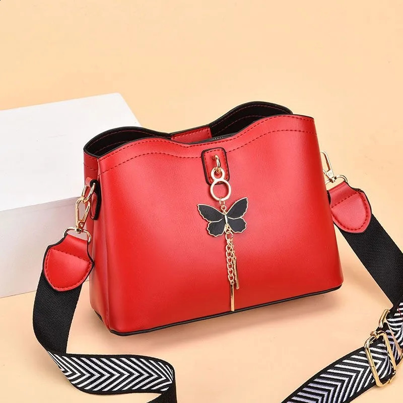 Womens Fashion High Quality Casual Handbag er PU Leather Messenger Bag Womens Ten Font Womens Handbag 240904