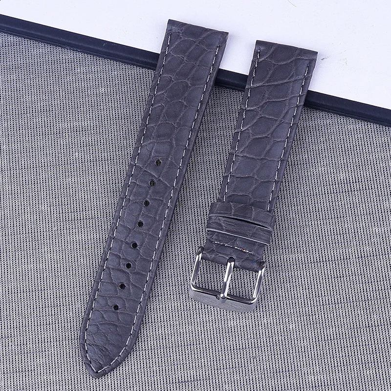 High Quality Handmade American Alligator Leather Watch Strap 16 18 19 20 22mm Brown Men Women Bracelet Quick Release 240906