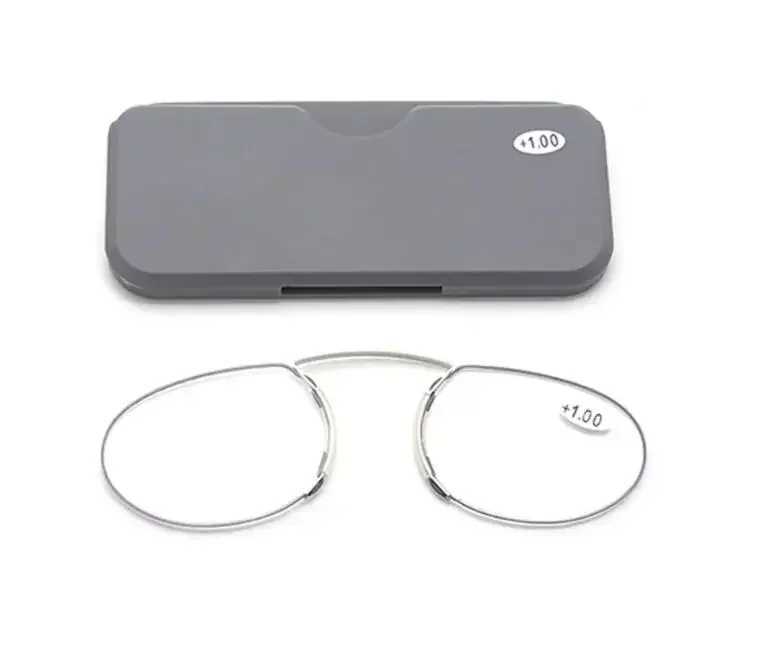 Latest Ultralight Mini Mens Pocket Reading Glasses Thin Clip Nez Nose Clip Elder Glasses Armless TR Glasses 1.5 2.5 W240907