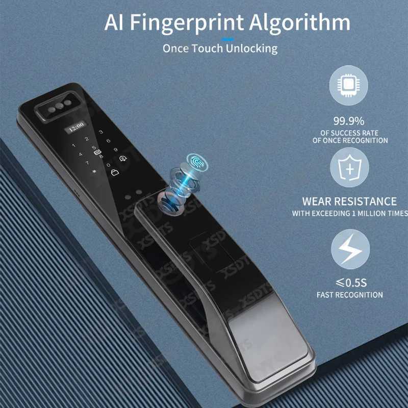 3D facial real-time intercom intelligent door lock security camera intelligent fingerprint password biometric electronic key unlocking CL240920