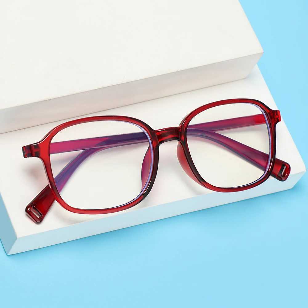 Fashionable anti blue light glasses retro square frame ultra light protective glasses womens computer glasses W240906