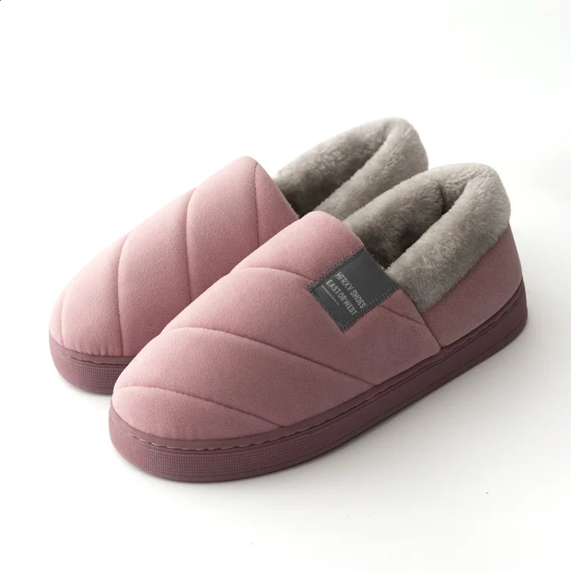 Large 4647 Men Winter Warm Furry slippers Couples Casual Bedroom Outdoor Thick Sole Non-Slip Slides Fashion Shoes For Men 240904