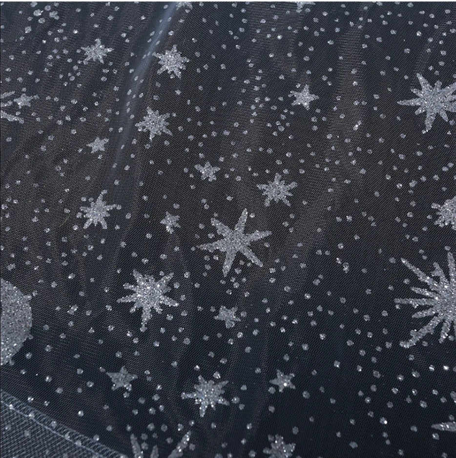 Glittery Hooded Wedding Cape Wrap Jacket Star and Moon Tulle Women Bridal Cloak Long Veil Bride Accessories Custom Made Church