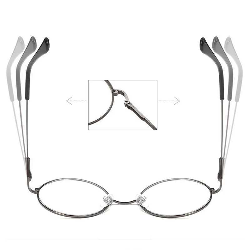 Literary Vintage Round Frame Myopia Glasses Diopter-1.0-1.5-2.0-2.5 3.0 3.5 4.0 Neutral Anti Radiation Low Beam Glasses W240906