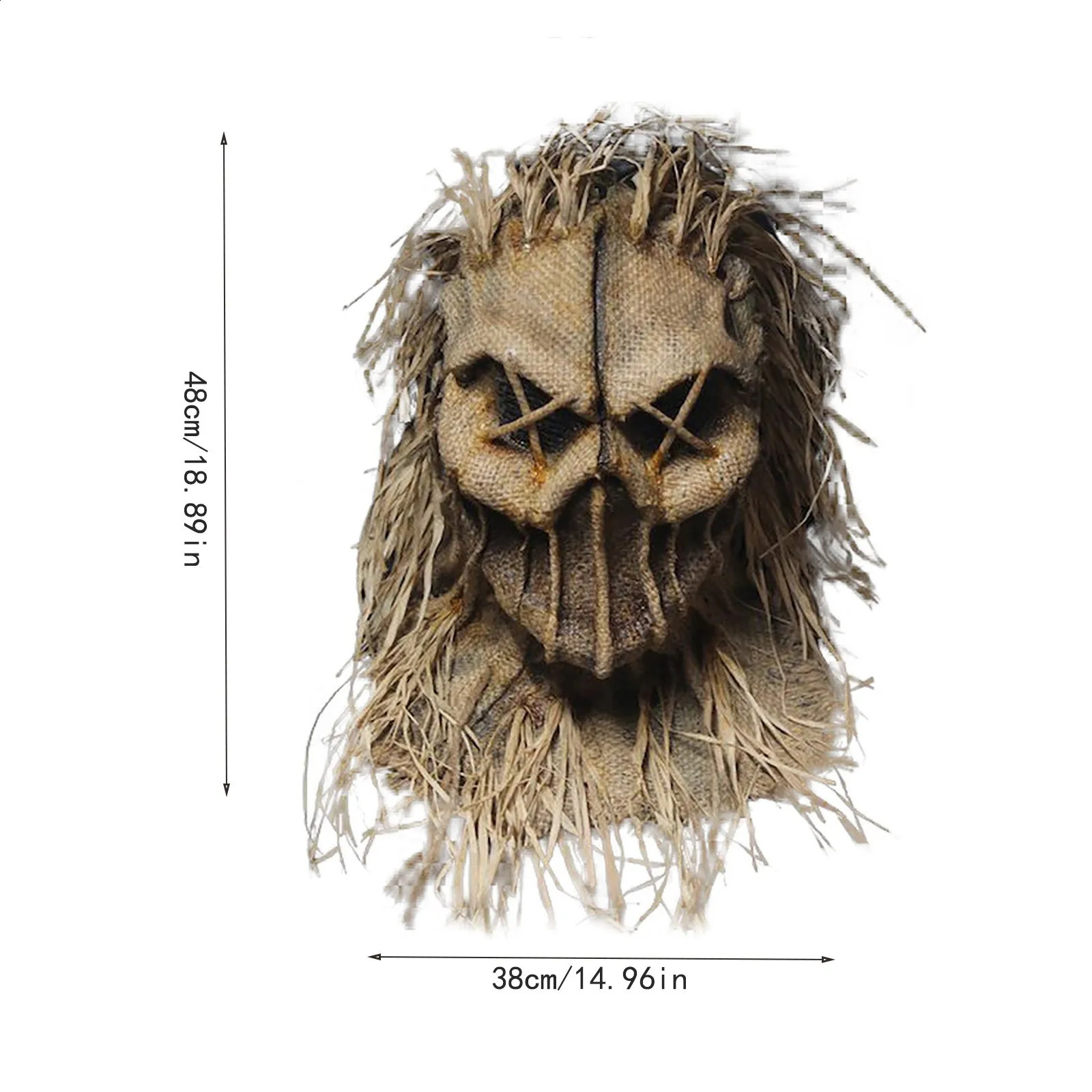 Horror Halloween Scarecrow Mask Headpiece Comedy Prop Atmosphere Role Playing Party Death Pool 240906