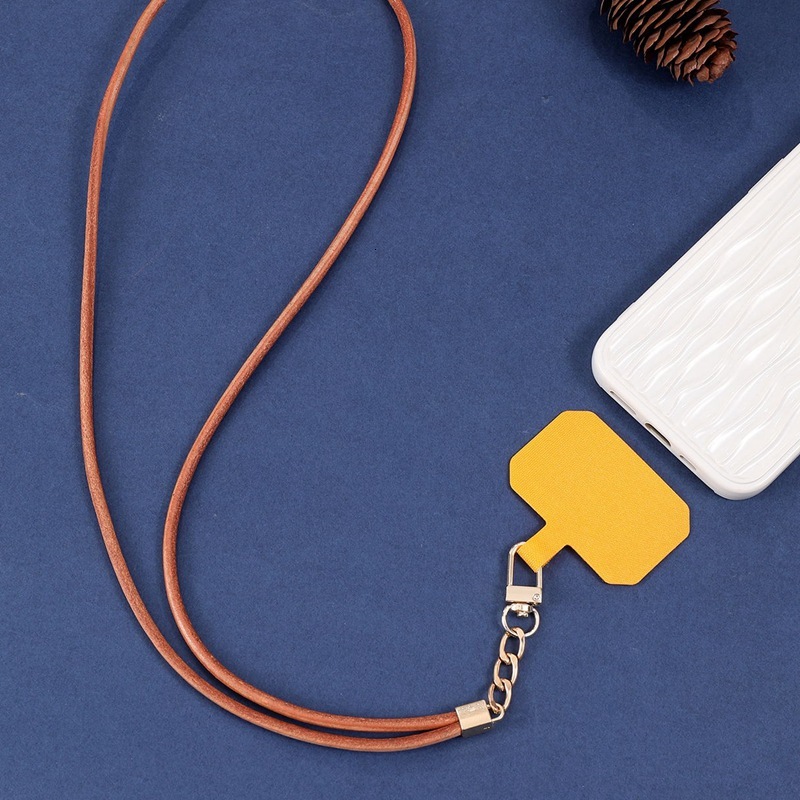 Yilian new long mobile rope simple style hanging neck leather phone chain with card gift