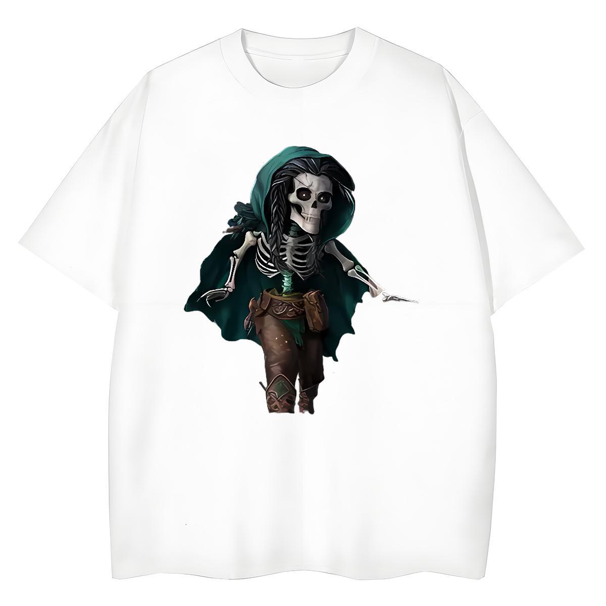 Fashion Casual T Shirts Women 230g Cotton Crew Neck Casual Sport skull Womens Tshirts Loose Custom Print Plus Size Top Tees