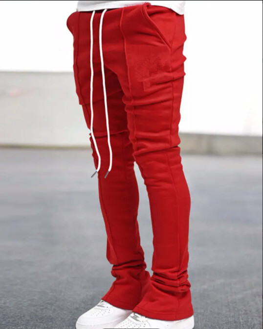 Men Drawstring Waist Sweatpants Long Flare Going Out Goth