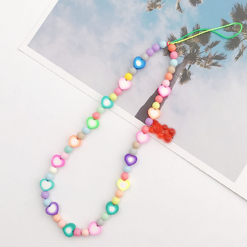 Yilian's new hot selling soft ceramic pentagonal star handmade DIY bead chain phone case