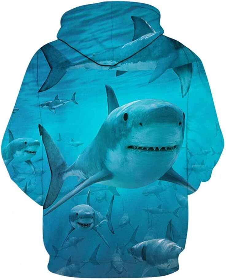 Hoodie for Mens Womens Men Women Fashion 3D Print Hoodie Sweatshirt Funny Shark Hooded Pullover Graphic Hoodies sweatshirt Pullover Long Sleeve