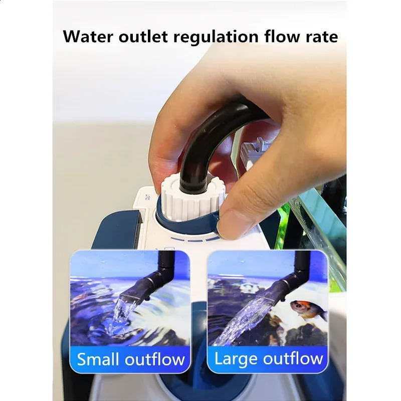220V Silent Aquarium Fish Tank Filtration System Oxygen Integrated Machine Water Purification Wall Mounted Toilet 240906