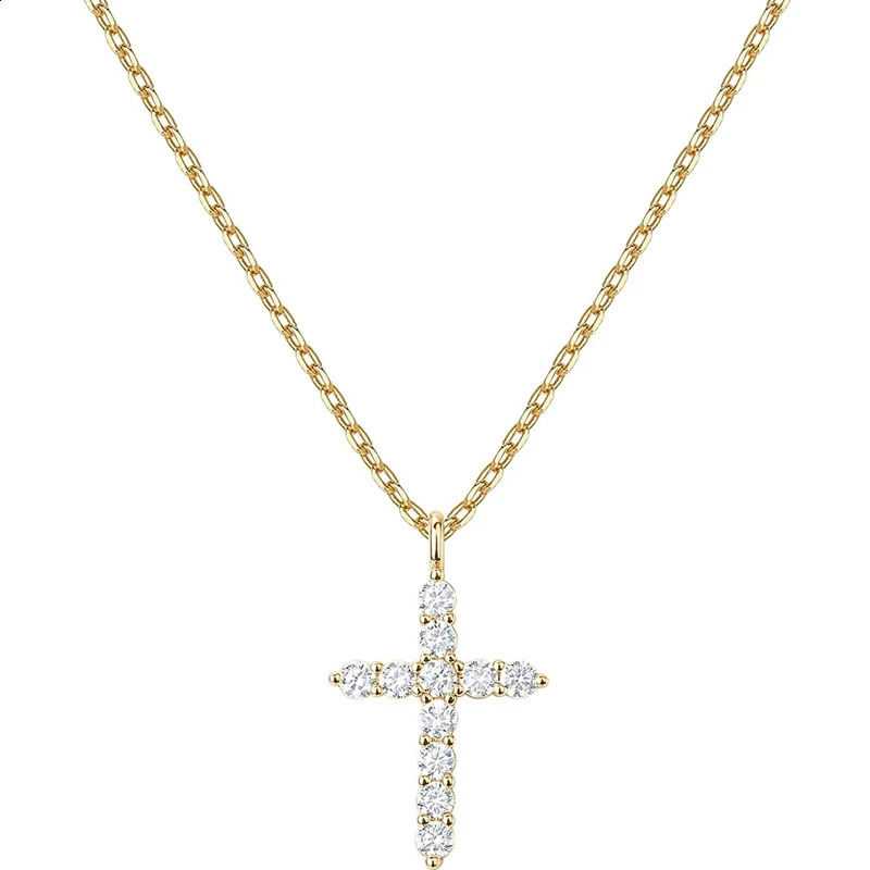 14K gold-plated cross necklace suitable for women 240906