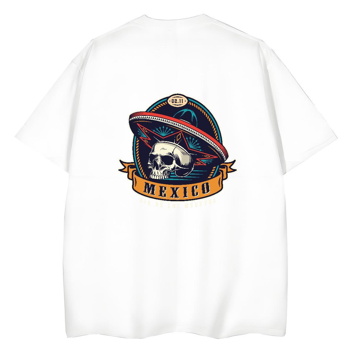 Classic Women T Shirts 230g Pure Cotton O Neck Short Sleeves Casual Sport skull Unisex Tshirts Loose fit DIY Anime Top Shirts