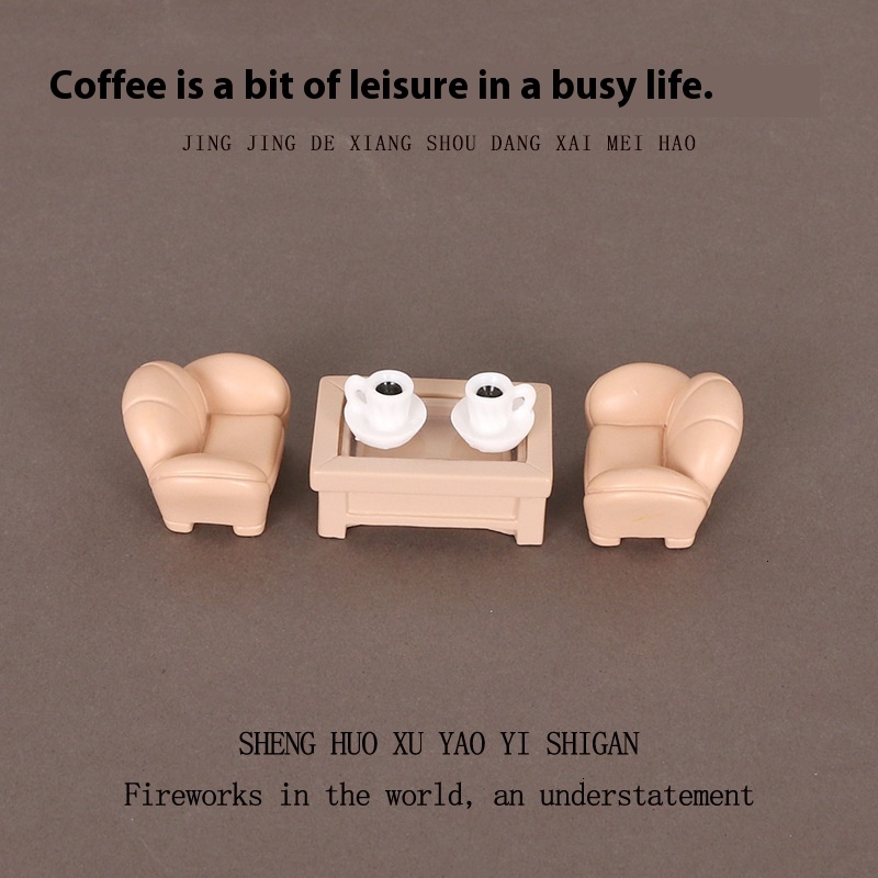 Charming Small Scale Resin Crafted Living Room Suit - Unique Desk Accessory