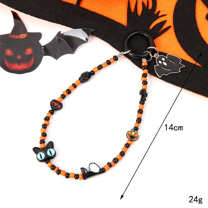 Wrist style bead pendant Halloween keychain accessories mobile phone lanyard