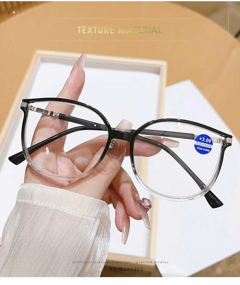 New Fashion Reading Glasses Anti Blue Light Presbyterian Glasses Mens Large Frame Presbyterian Glasses Casual Glasses W240907