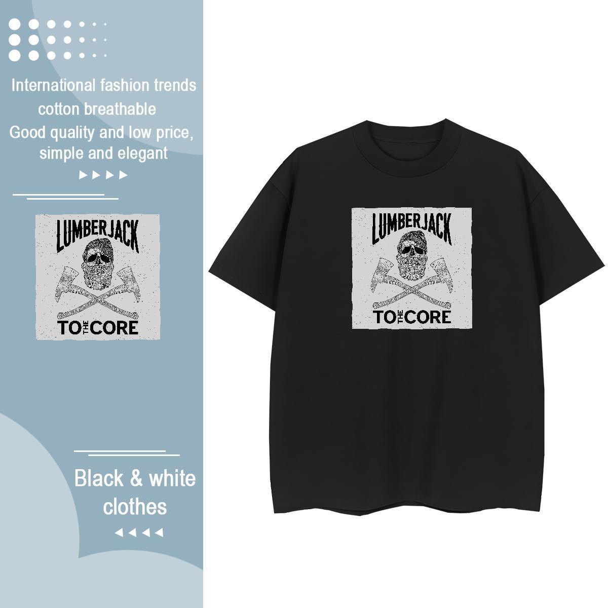 Casual New T shirt 100% Cotton 230g Breathable Soft Daily Outfit monster Couples T Shirts Unisex Cartoon Printing L-4XL Tees Shirts