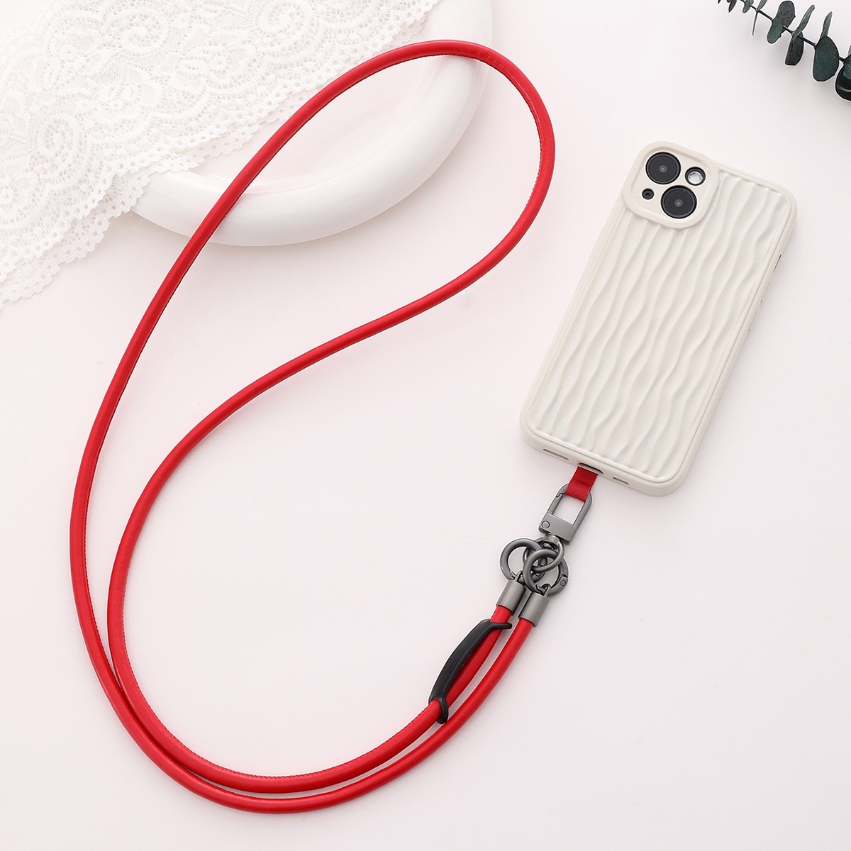 6mm leather for mobile phone crossbody capable of carrying back neck, sturdy and durable, high-end camera strap rope, anti loss hanging rope