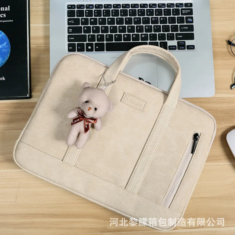 11 12 13 14 15 inch waterproof PU laptop bag male package sLeeve handbag portable Kumon suitable for women 240903