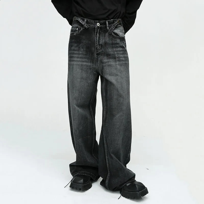 Home>Products>Retro Mens Jeans>Fashionable Jeans> Street Handsome Straight Tube Loose Wide Leg Jeans 240904