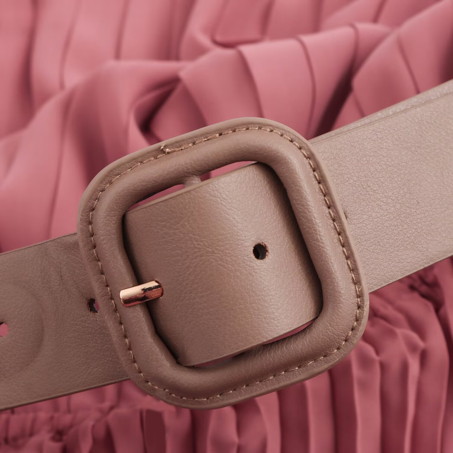 Paired with Autumn Dress Style Womens Clothing Temperament New Fashionable Midi Sleeveless Pleated Waist Belt