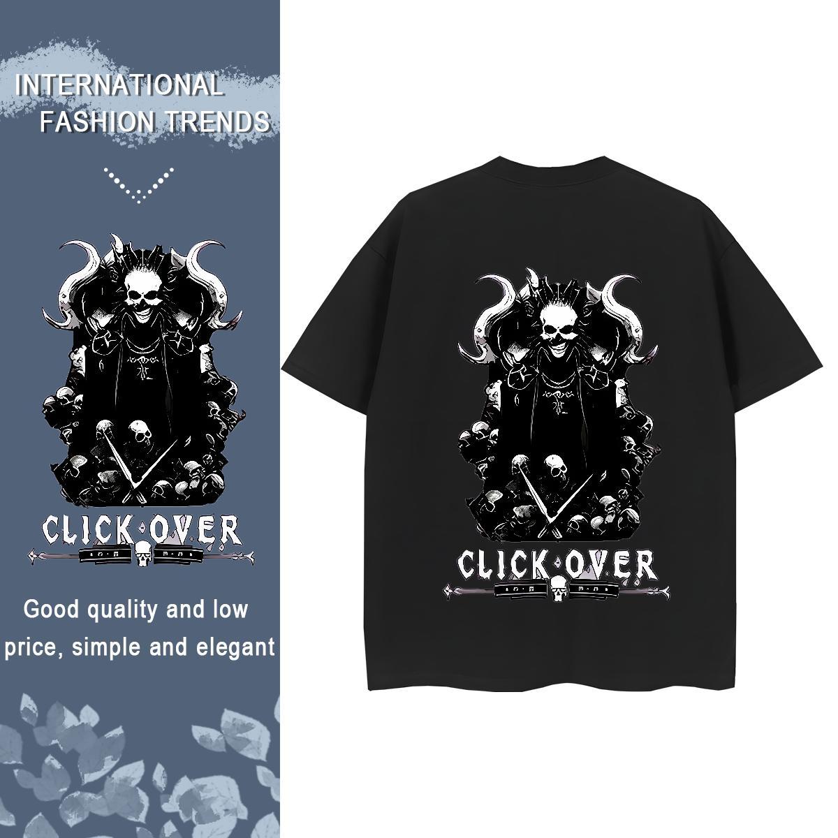 2024 Casual T Shirts Women 100% Cotton 230g Breathable Short Sleeve Casual Sport skull Lady T shirt Female Customized Print Tees