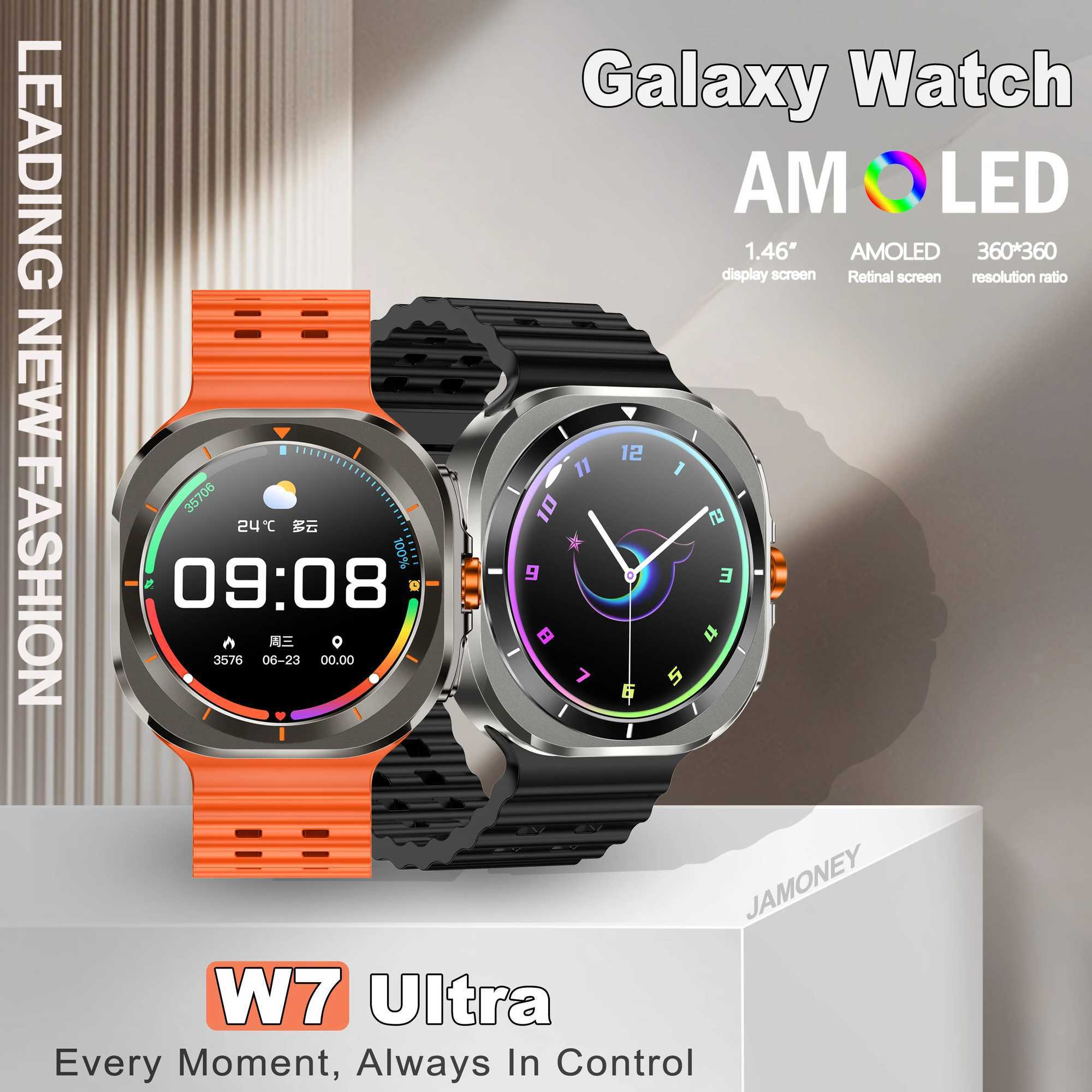 2024 Watch 7 Ultra AMOLED Smart Watch Ai Dail 3D Menu Compass Men W7 Smartwatch Women BT Call Wireless Charging Sports M240907