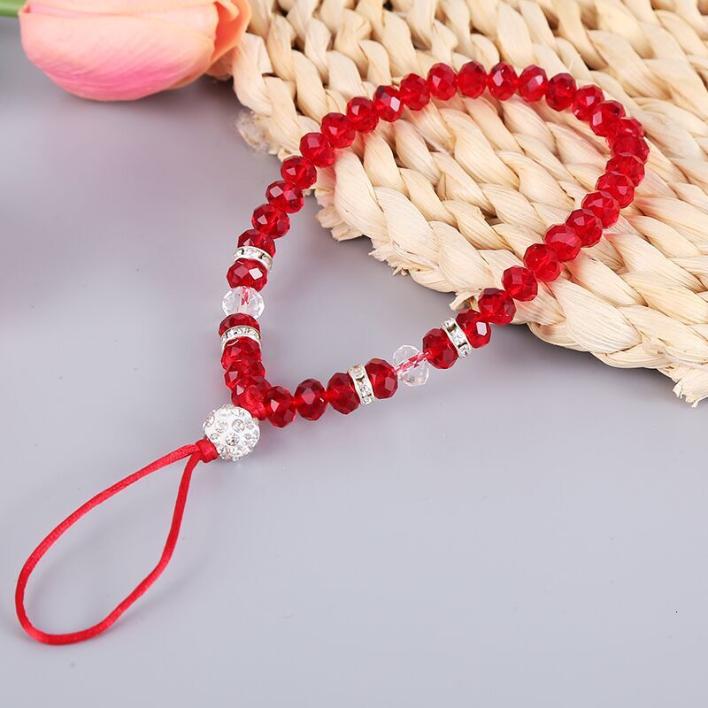 Creative new crystal short bracelet pendant transparent lanyard simple and exquisite mobile phone ornament