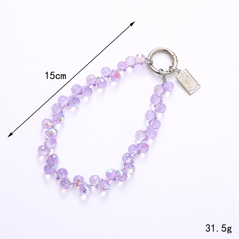 Yilian's new crystal teardrop bead pendant, phone case, keychain, hanging accessory, headphone chain, light luxury accessory