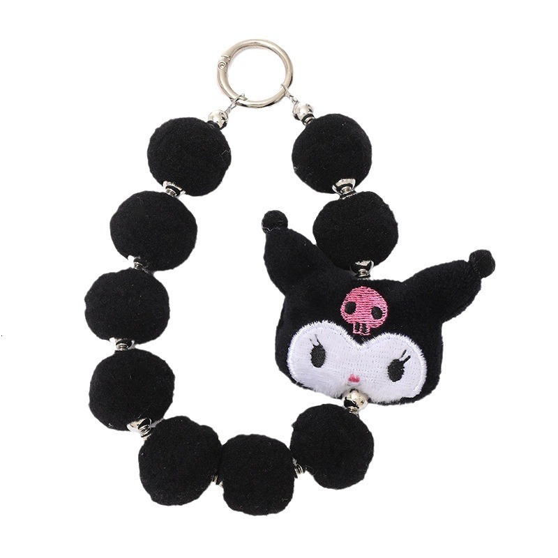 Yilian new Kulomi plush bead pendant cartoon case keychain anti drop phone chain hanging decoration