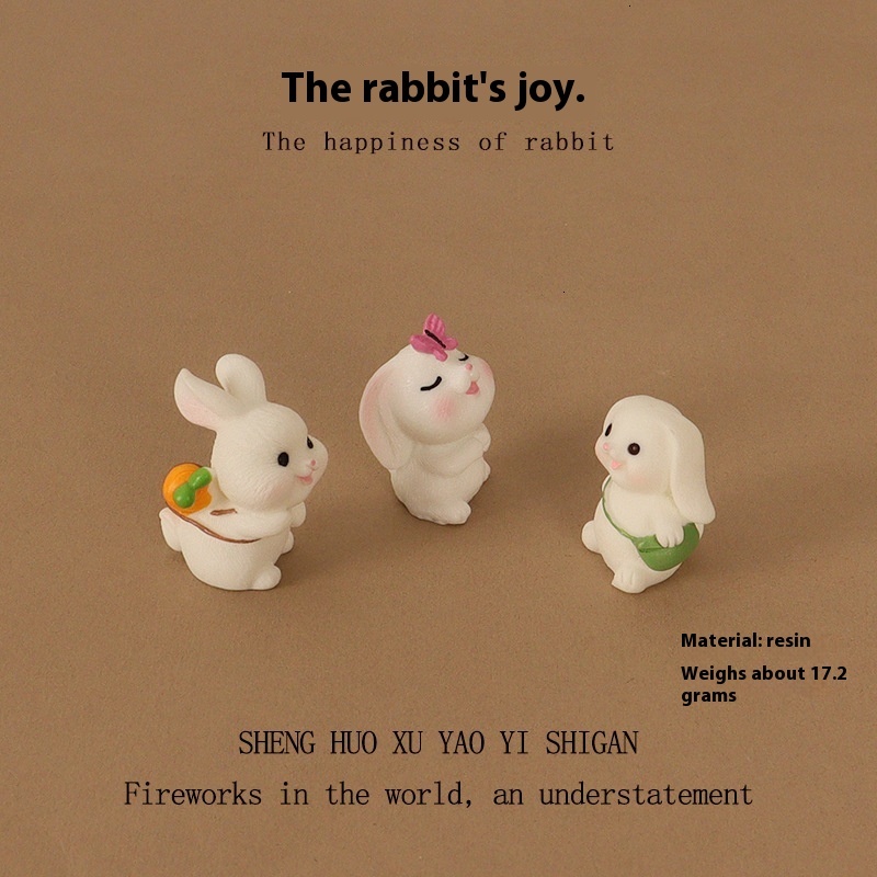 Adorable Miniature Butterfly and Rabbit Resin Sculptures for Unique Home and Car Decorating Ideas