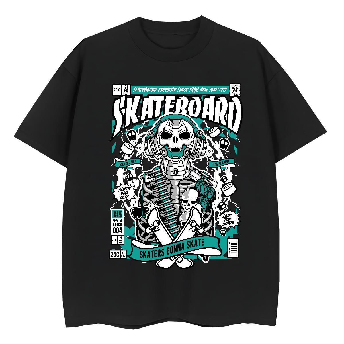 Stylist T Shirts Women 230g Pure Cotton Breathable Crew Neck Home Outdoor skull Womens Tshirts Loose fit Custom Print Plus Size Top Tees