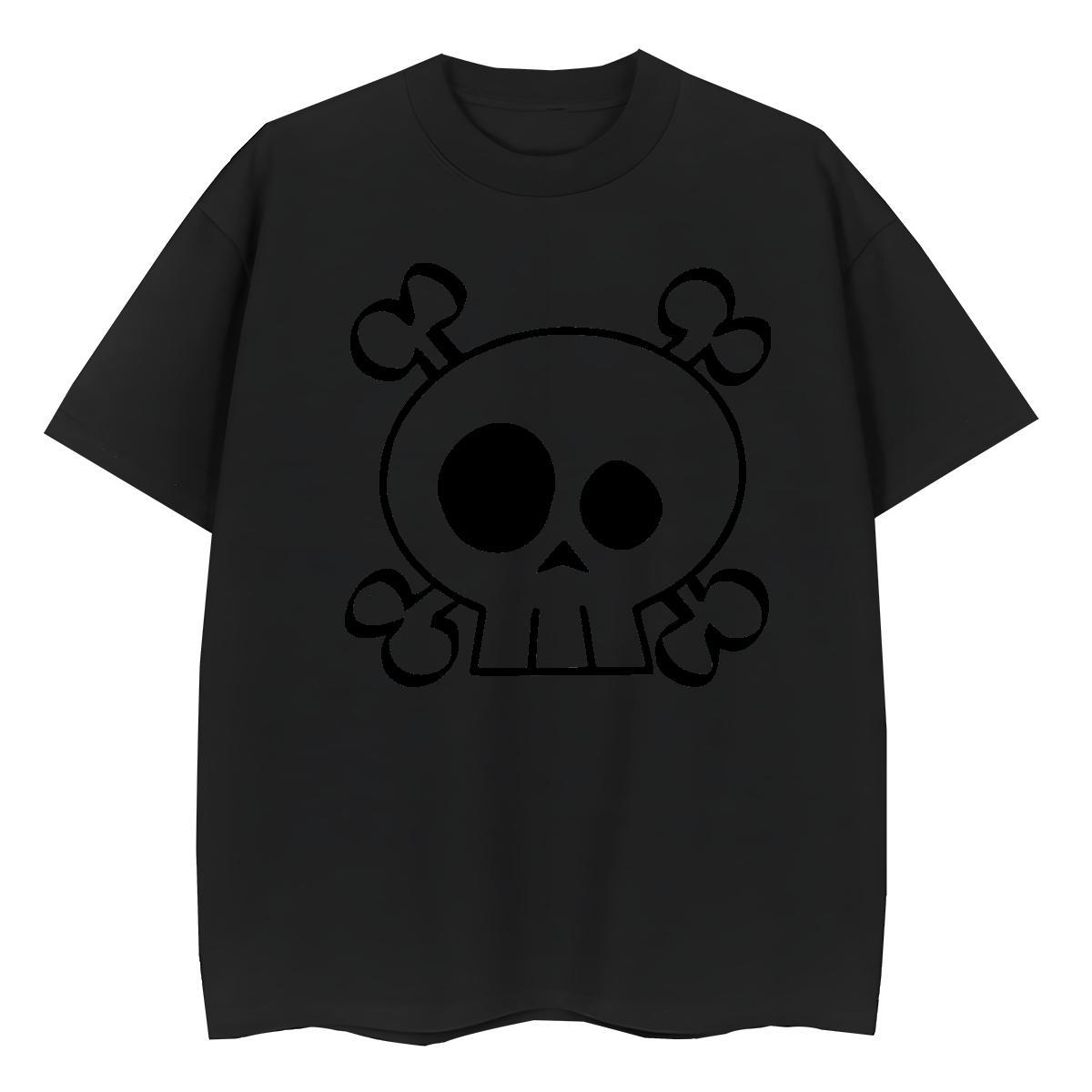 2024 Casual Womens T Shirts 100% Cotton 230g Crew Neck Spring Summer skull Couples T Shirts High quality Skull Clothes