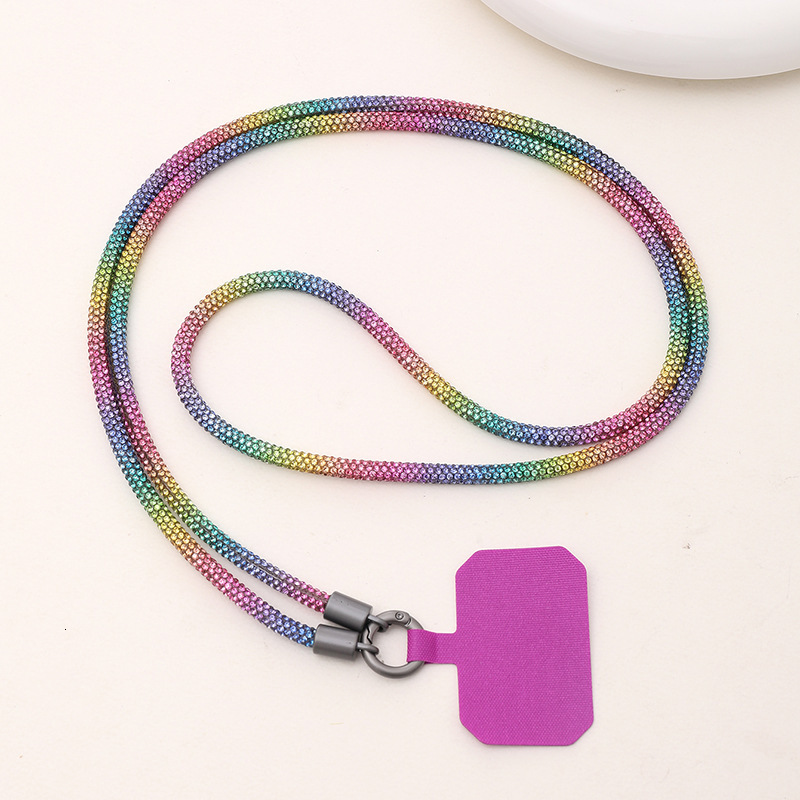 Yilian's new 6mm rhinestone hanging rope with inlaid crossbody chain, sparkling diamond bracelet, loss and anti drop mobile phone chain