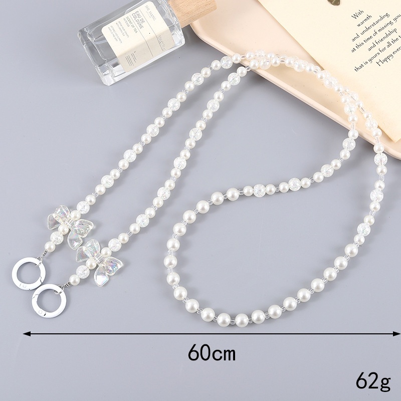 New Baroque Pearl Phone with Reversible Shoulder Hanging Accessories Luggage Chain Hanger Anti Loss Rope