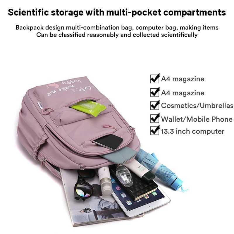 CMM Kawaii Backpack for Girls School Bags Portability Waterproof Teens College Student Large Travel Bag for Girls Mochilas Escolares 240907